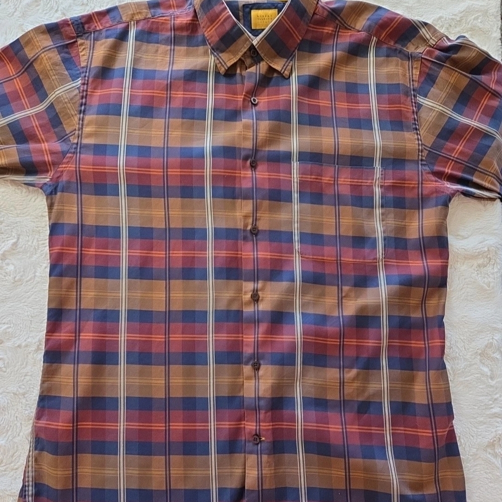 Robert Talbott Carmel Mens XL Blue Plaid Check Button Down Shirt EuC
